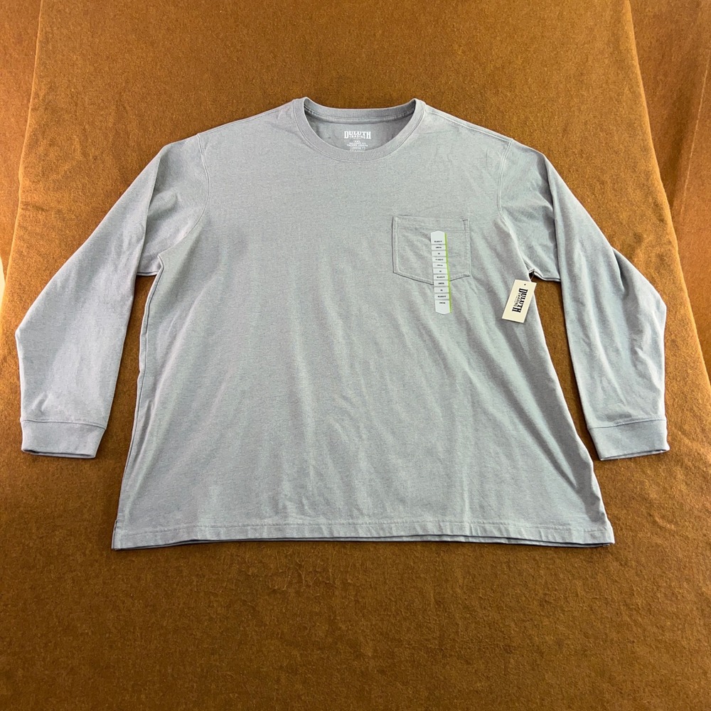 Duluth Mens 3XL Blue Longtail T Relaxed Fit Long Sleeve Pocket T-Shirt NWT